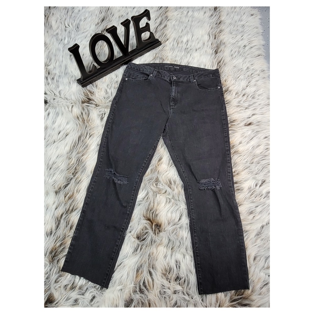 Michael kors black ripped jeans size 12